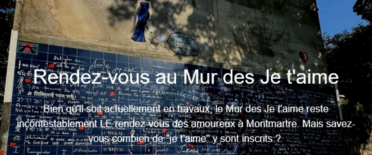 Rendez-vous au Mur des Je t'aime